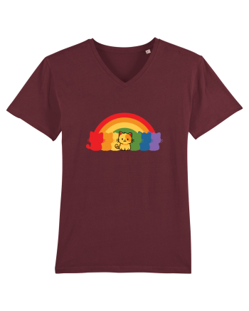 Rainbow Cat Burgundy
