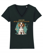 NU SUNT LENES - Beagle Tricou mânecă scurtă guler V Damă Evoker