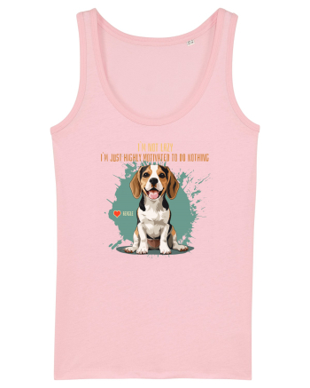 NOT LAZY, JUST MOTIVATED TO DO NOTHING - Beagle Cotton Pink