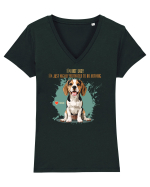 NOT LAZY, JUST MOTIVATED TO DO NOTHING - Beagle Tricou mânecă scurtă guler V Damă Evoker