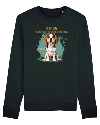 NOT LAZY, JUST MOTIVATED TO DO NOTHING - Beagle Black