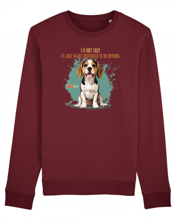 NOT LAZY, JUST MOTIVATED TO DO NOTHING - Beagle Burgundy