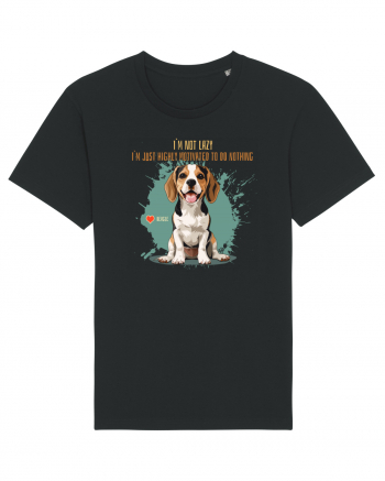 NOT LAZY, JUST MOTIVATED TO DO NOTHING - Beagle Black
