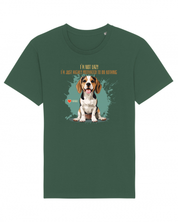 NOT LAZY, JUST MOTIVATED TO DO NOTHING - Beagle Bottle Green