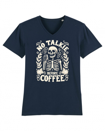 No Talkie before Coffee French Navy