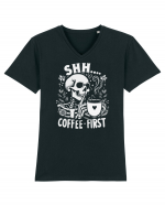 Shh Coffee First Tricou mânecă scurtă guler V Bărbat Presenter