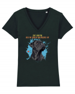 CAN`T HEAR YOU AM AWESOME - Cane Corso Tricou mânecă scurtă guler V Damă Evoker