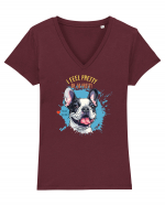 I FEEL PRETTY - French Bulldog Tricou mânecă scurtă guler V Damă Evoker