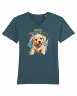 I CAN RETRIEVE HAPPINESS - Labrador Retriever Tricou mânecă scurtă guler V Bărbat Presenter