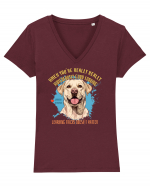 WHEN YOU`RE GOOD LOOKING - Labrador Retriever Tricou mânecă scurtă guler V Damă Evoker