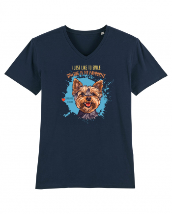 I JUST LIKE TO SMILE - Yorkshire Terrier French Navy