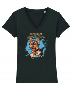 YOU MIGHT SEE ME, CAN`T CATCH ME - Yorkshire Terrier Tricou mânecă scurtă guler V Damă Evoker