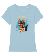 YOU MIGHT SEE ME, CAN`T CATCH ME - Yorkshire Terrier Tricou mânecă scurtă guler larg fitted Damă Expresser