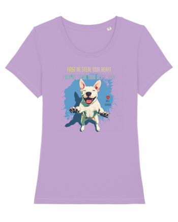 FIRST WE STEAL YOUR HEART, THEN YOUR BED & SOFA - Bull Terrier Lavender Dawn