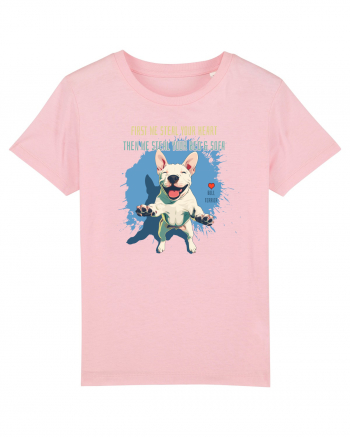 FIRST WE STEAL YOUR HEART, THEN YOUR BED & SOFA - Bull Terrier Cotton Pink