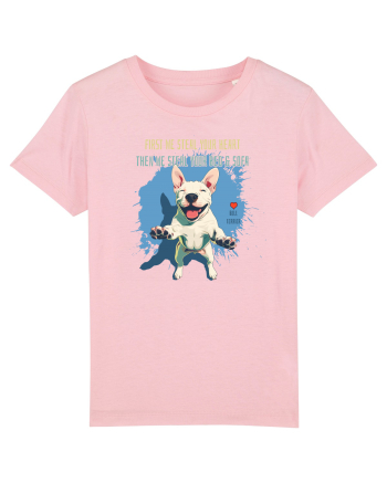 FIRST WE STEAL YOUR HEART, THEN YOUR BED & SOFA - Bull Terrier Cotton Pink