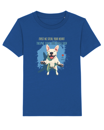 FIRST WE STEAL YOUR HEART, THEN YOUR BED & SOFA - Bull Terrier Majorelle Blue