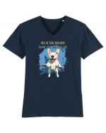 FIRST WE STEAL YOUR HEART, THEN YOUR BED & SOFA - Bull Terrier Tricou mânecă scurtă guler V Bărbat Presenter