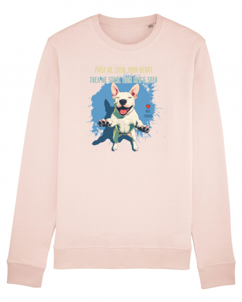 FIRST WE STEAL YOUR HEART, THEN YOUR BED & SOFA - Bull Terrier Candy Pink