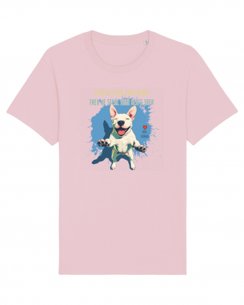 FIRST WE STEAL YOUR HEART, THEN YOUR BED & SOFA - Bull Terrier Cotton Pink