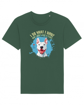 I DO WHAT I WANT & I DON`T GIVE A FLUFF - Bull Terrier Bottle Green