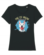 FAC CE VREAU SI-MI PLACE CE FAC - Bull Terrier Tricou mânecă scurtă guler larg fitted Damă Expresser