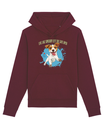 LIVE LIKE SOMEBODY LEFT THE GATE OPEN - Russell Terrier Burgundy
