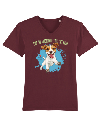 LIVE LIKE SOMEBODY LEFT THE GATE OPEN - Russell Terrier Burgundy