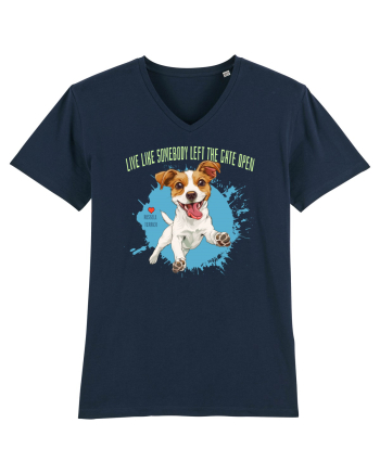 LIVE LIKE SOMEBODY LEFT THE GATE OPEN - Russell Terrier French Navy