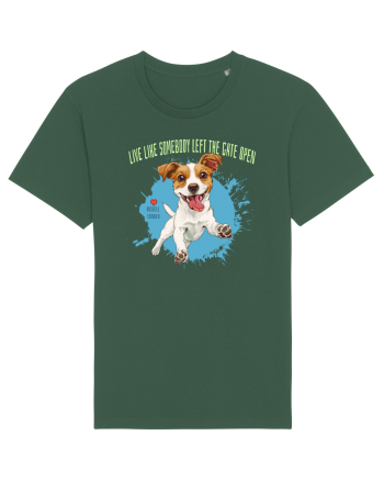 LIVE LIKE SOMEBODY LEFT THE GATE OPEN - Russell Terrier Bottle Green