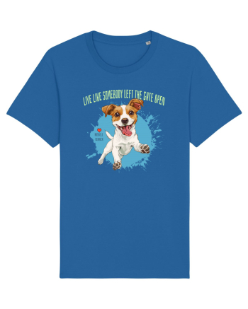 LIVE LIKE SOMEBODY LEFT THE GATE OPEN - Russell Terrier Royal Blue