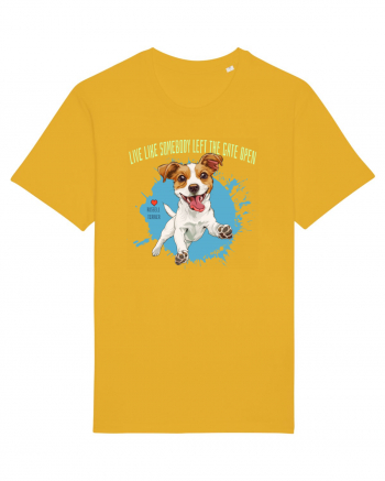 LIVE LIKE SOMEBODY LEFT THE GATE OPEN - Russell Terrier Spectra Yellow