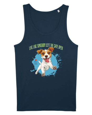LIVE LIKE SOMEBODY LEFT THE GATE OPEN - Russell Terrier Navy