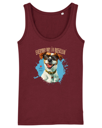 EVERY DAY I`M RUSSELLIN` - Russell Terrier Burgundy