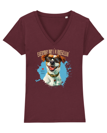 EVERY DAY I`M RUSSELLIN` - Russell Terrier Burgundy