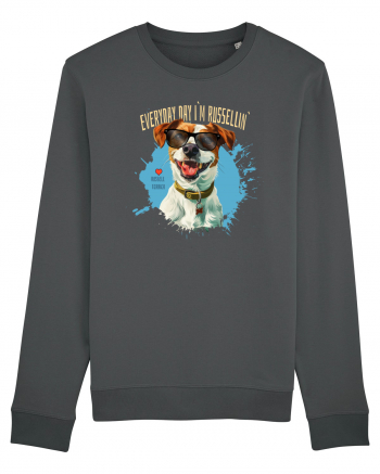 EVERY DAY I`M RUSSELLIN` - Russell Terrier Anthracite