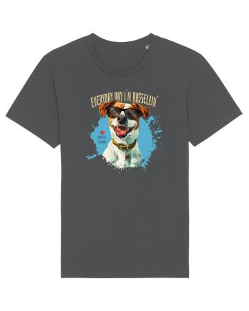 EVERY DAY I`M RUSSELLIN` - Russell Terrier Anthracite