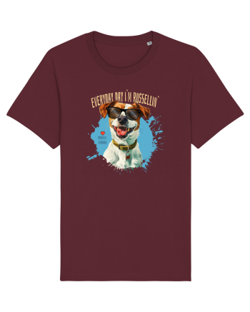 EVERY DAY I`M RUSSELLIN` - Russell Terrier Burgundy