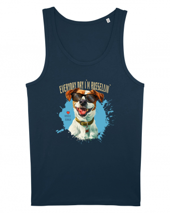 EVERY DAY I`M RUSSELLIN` - Russell Terrier Navy