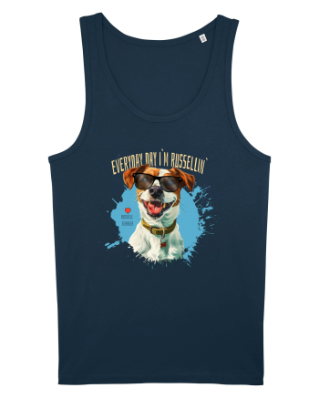 EVERY DAY I`M RUSSELLIN` - Russell Terrier Navy