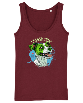 SMOKIN` ! - Russell Terrier Burgundy