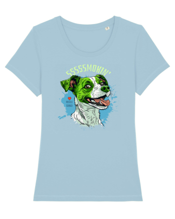 SMOKIN` ! - Russell Terrier Sky Blue