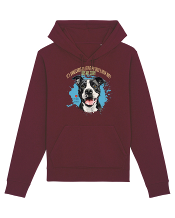 DANGEROUS TO LEAVE PITTBULLS WITH KIDS, KIDS  ARE SCARY - Pitbull Burgundy
