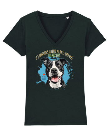 DANGEROUS TO LEAVE PITTBULLS WITH KIDS, KIDS  ARE SCARY - Pitbull Black