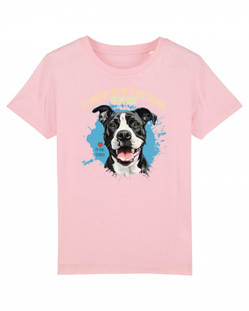 DANGEROUS TO LEAVE PITTBULLS WITH KIDS, KIDS  ARE SCARY - Pitbull Cotton Pink
