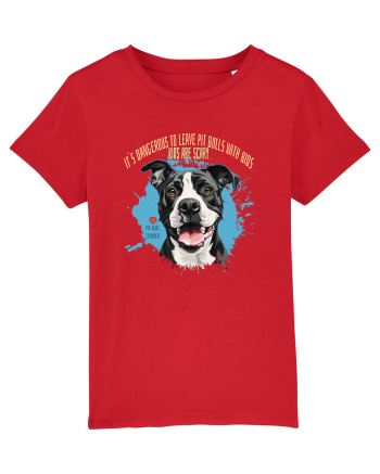 DANGEROUS TO LEAVE PITTBULLS WITH KIDS, KIDS  ARE SCARY - Pitbull Red