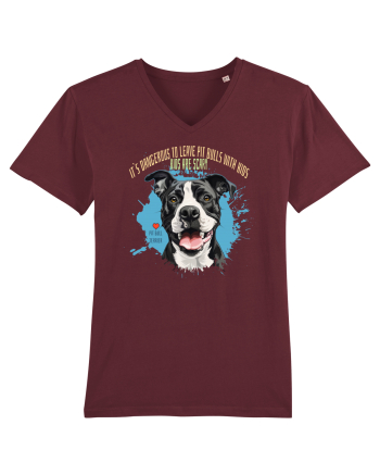 DANGEROUS TO LEAVE PITTBULLS WITH KIDS, KIDS  ARE SCARY - Pitbull Burgundy