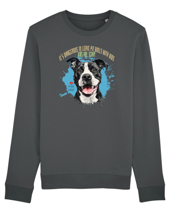 DANGEROUS TO LEAVE PITTBULLS WITH KIDS, KIDS  ARE SCARY - Pitbull Anthracite