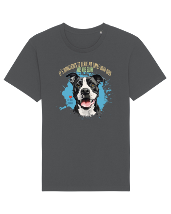 DANGEROUS TO LEAVE PITTBULLS WITH KIDS, KIDS  ARE SCARY - Pitbull Anthracite