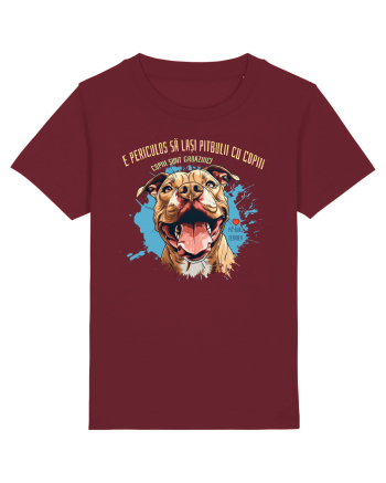 PERICULOS SA LASI PITBULII CU COPIII, COPIII SUNT GROAZNICI - Pitbull Burgundy